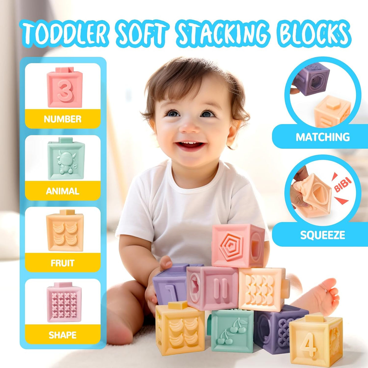 Juguetes Montessori para bebés de 0-3-6-12 meses, juguetes 6 en 1 p...