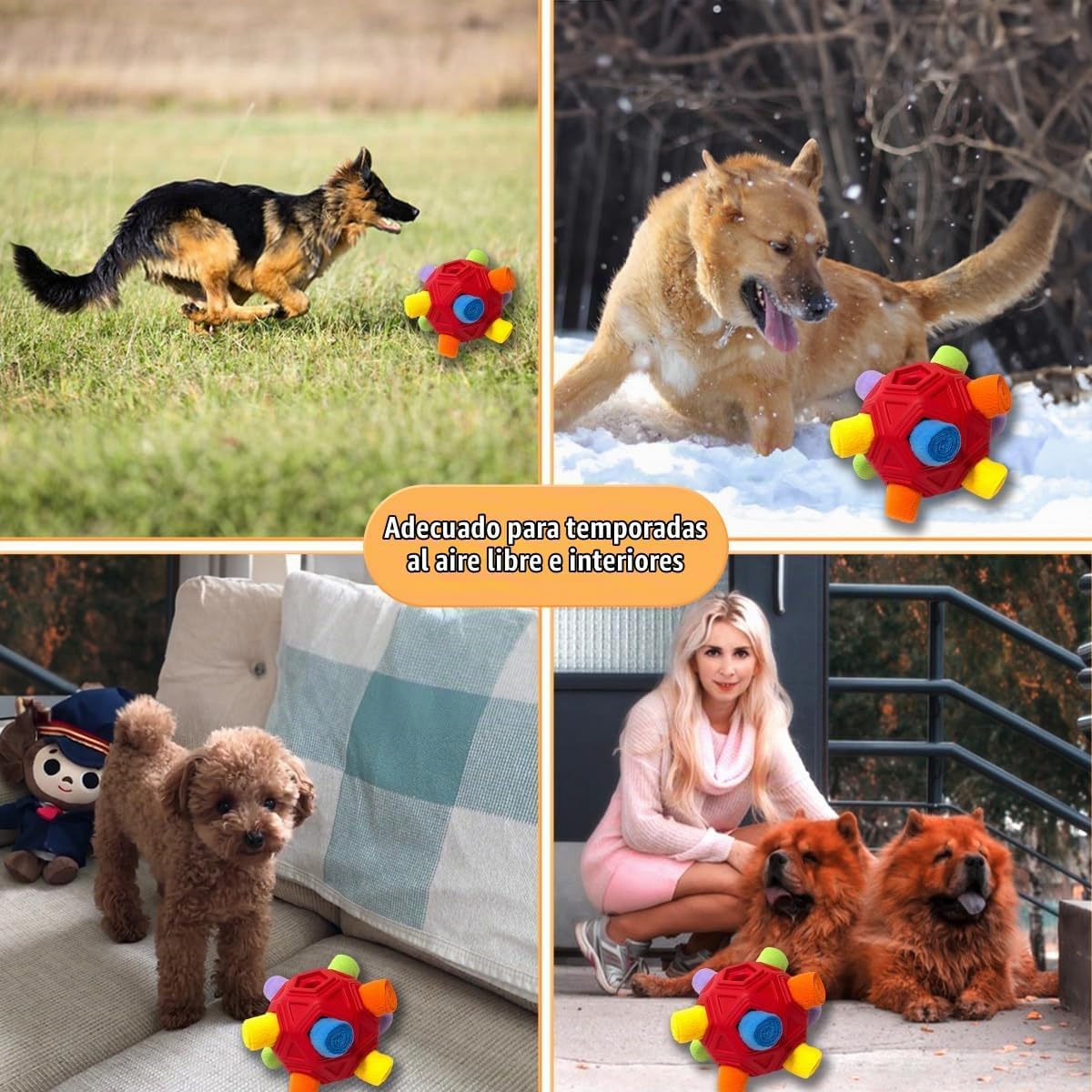 Pelota de olfateo para perros, juguetes interactivos para perros qu...