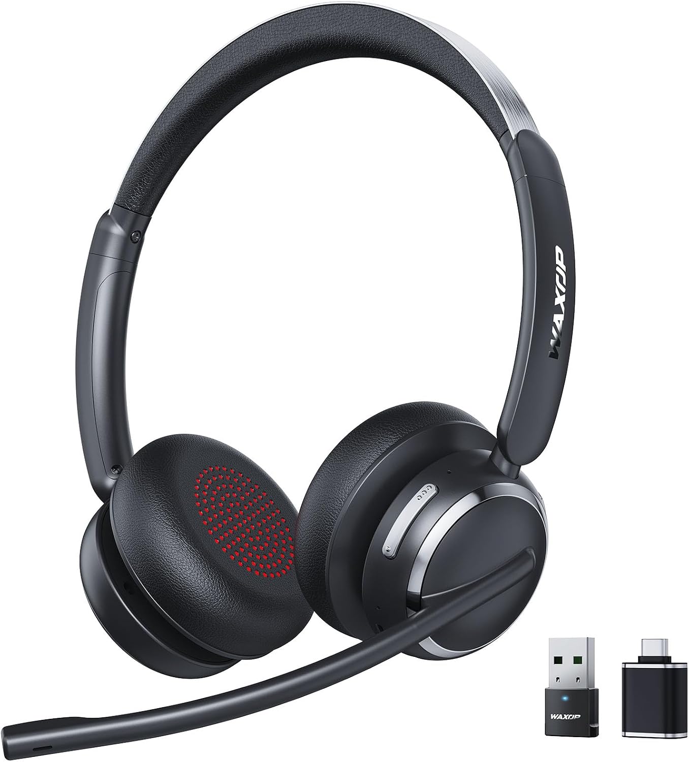 Auriculares inalámbricos con micrófono para trabajo, USB A\/C donle...