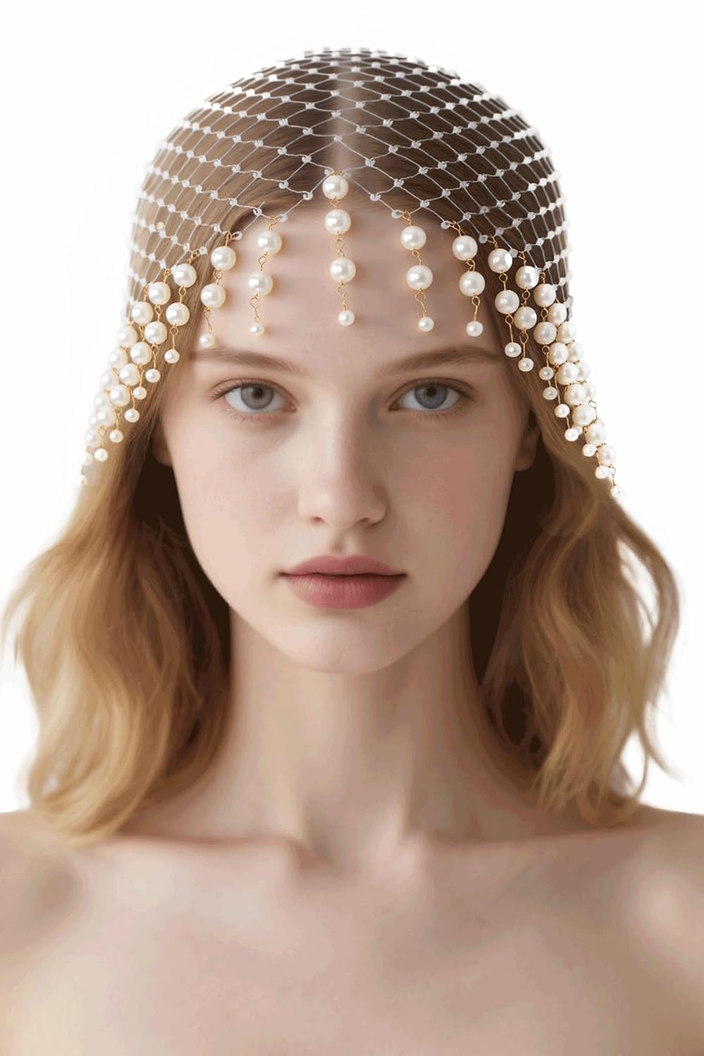 Coucoland Cubierta de pelo con cuentas de diamantes de imitación, e...