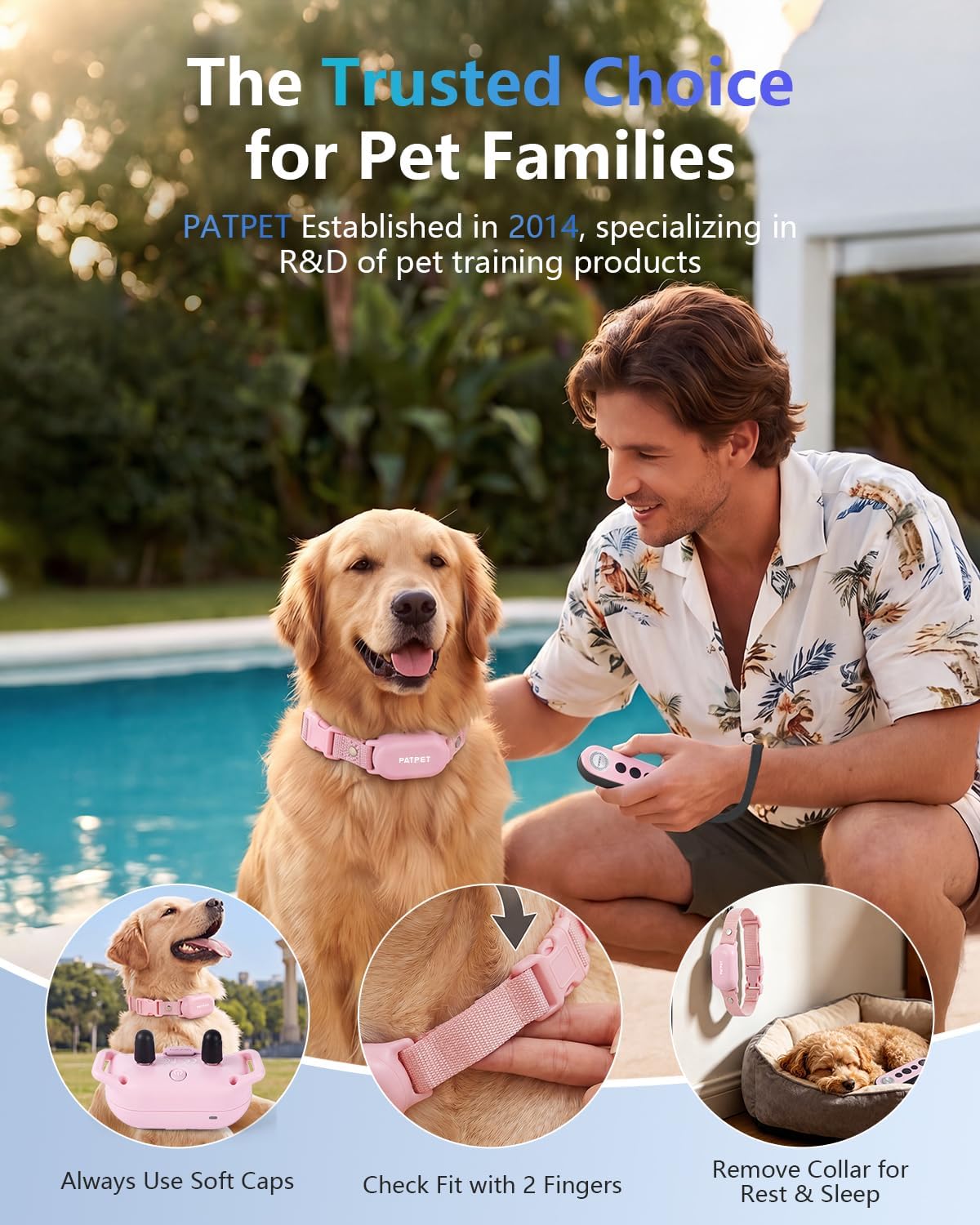 PATPET Collar de Entrenamiento para Perros con Control Remoto - Col...