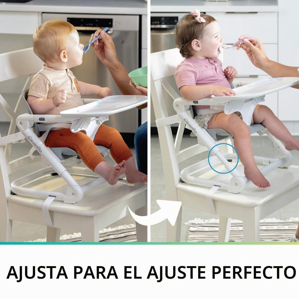 Evenflo Silla elevadora plegable portátil 2 en 1 Eat &amp; Go