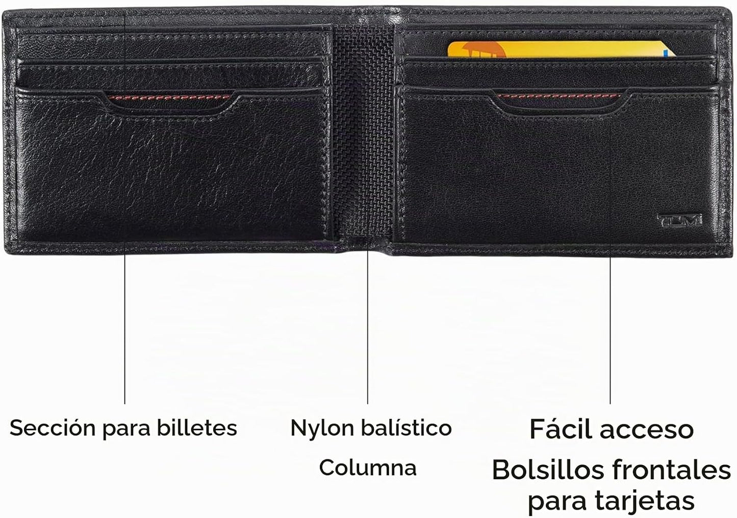 Tumi Billetera individual delgada Delta para hombre, Negro -
