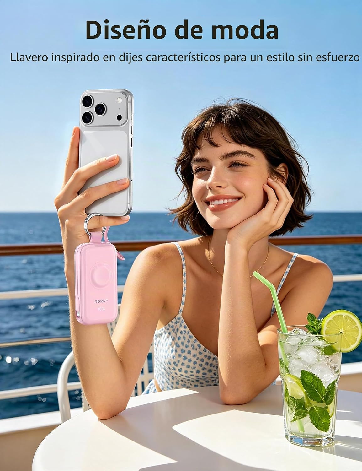 RORRY CharmGo Cargador portátil de 45 W de carga rápida, llavero de...
