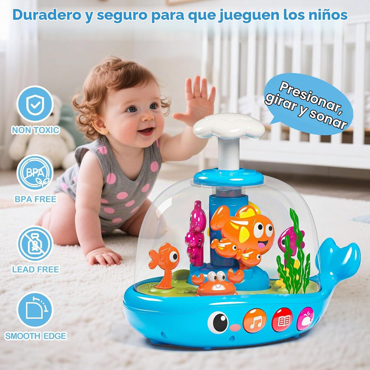 Juguetes para bebés de 6 a 12 meses, juguetes para bebés que presio...