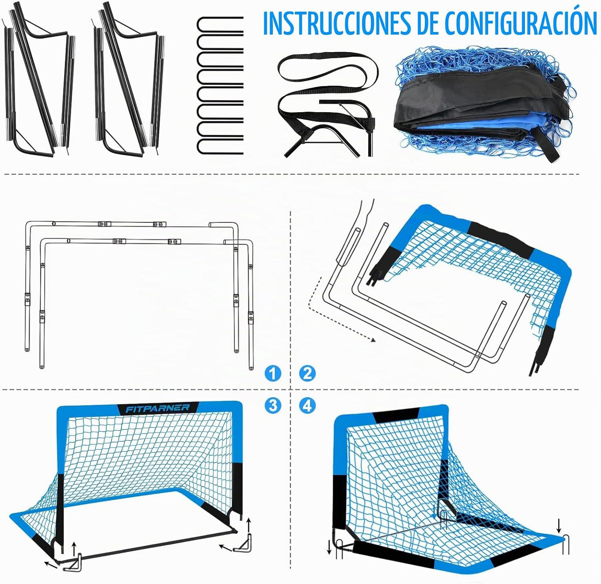 FITPARNER Arcos de Fútbol para Niños para Patio Trasero - Juego de...