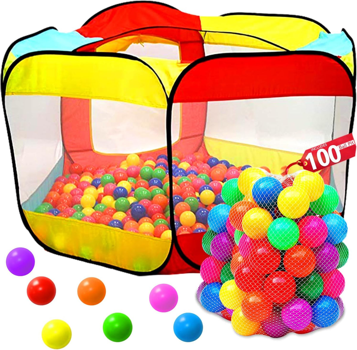 Piscina de pelotas para niños, carpa grande desplegable para niños...