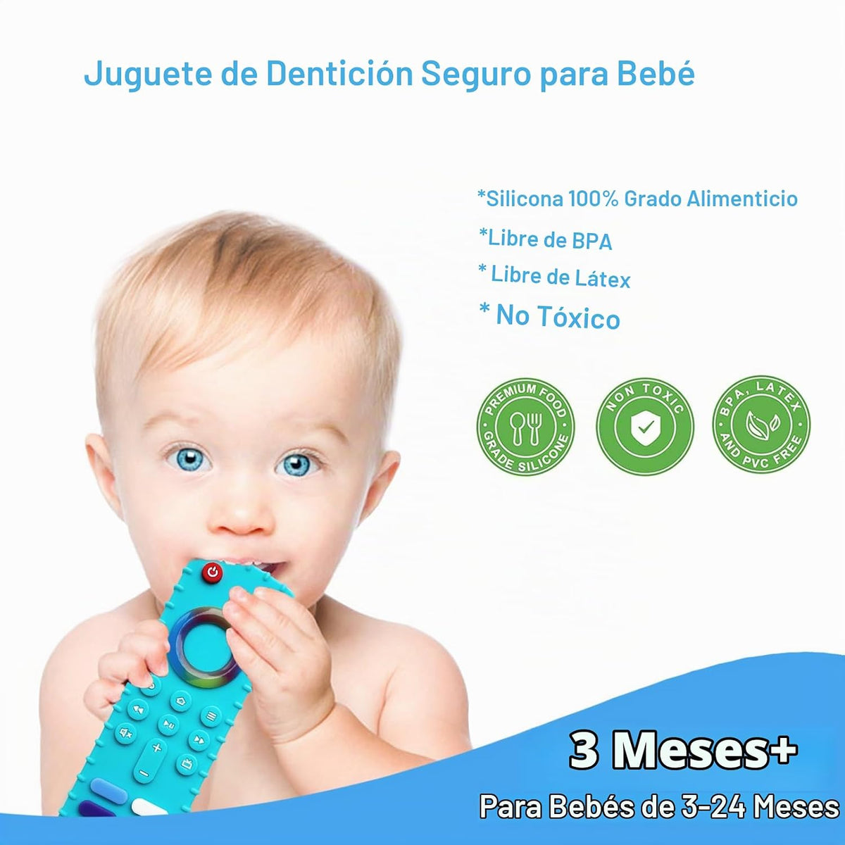 ROBBEAR Juguetes de dentición para bebés, mordedor de silicona de g...