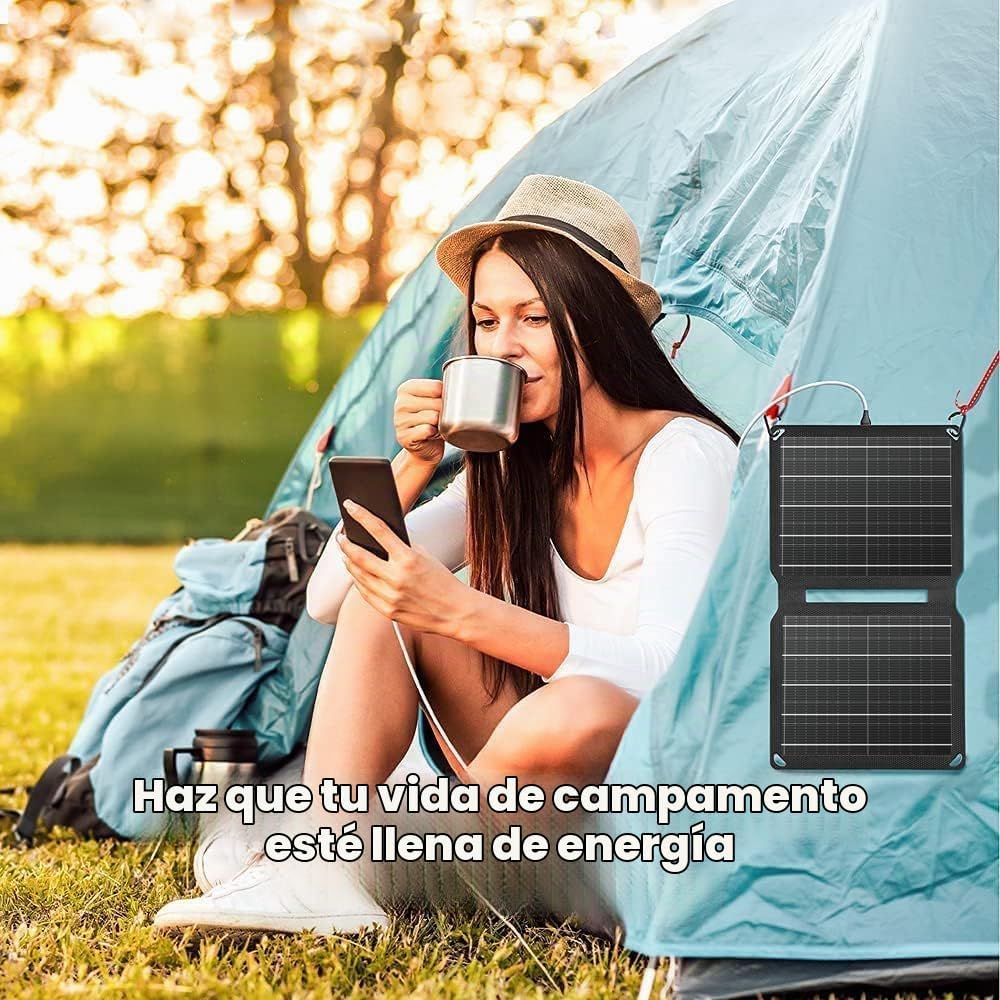 FlexSolar 10W Cargadores solares portátiles 5V USB pequeños, panele...