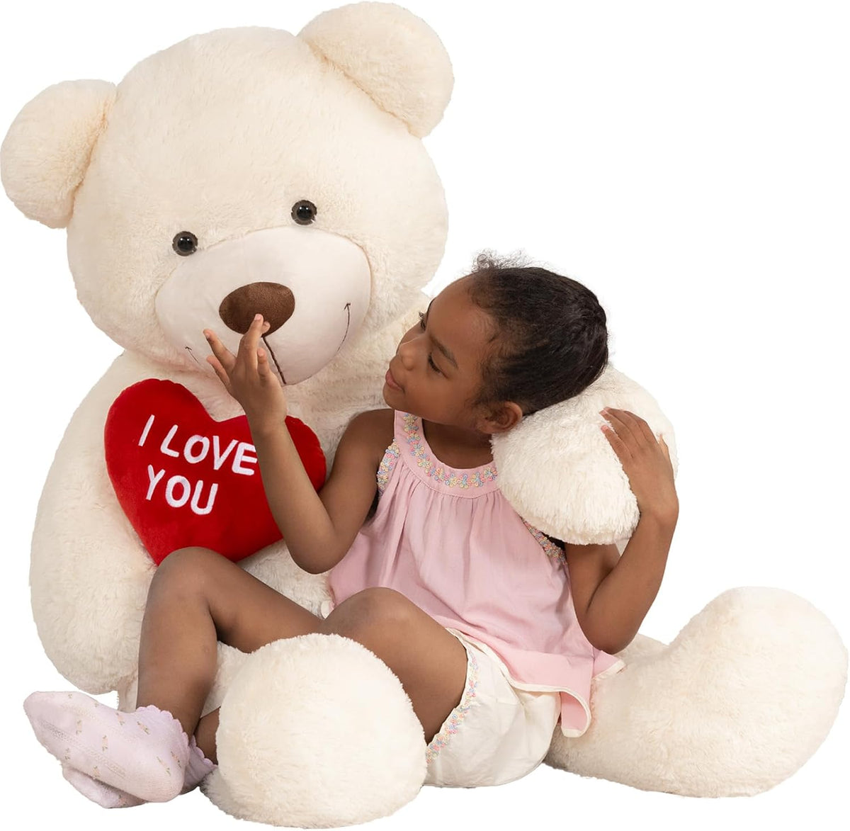 MaoGoLan Oso de Peluche Gigante de 132 cm - Corazón Rojo "Te Am...