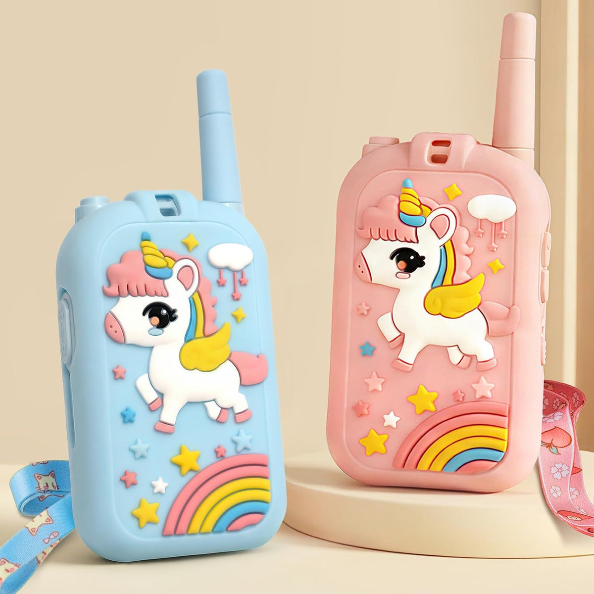 Walkie Talkies de video para niños, paquete de 2 recargables con pa...