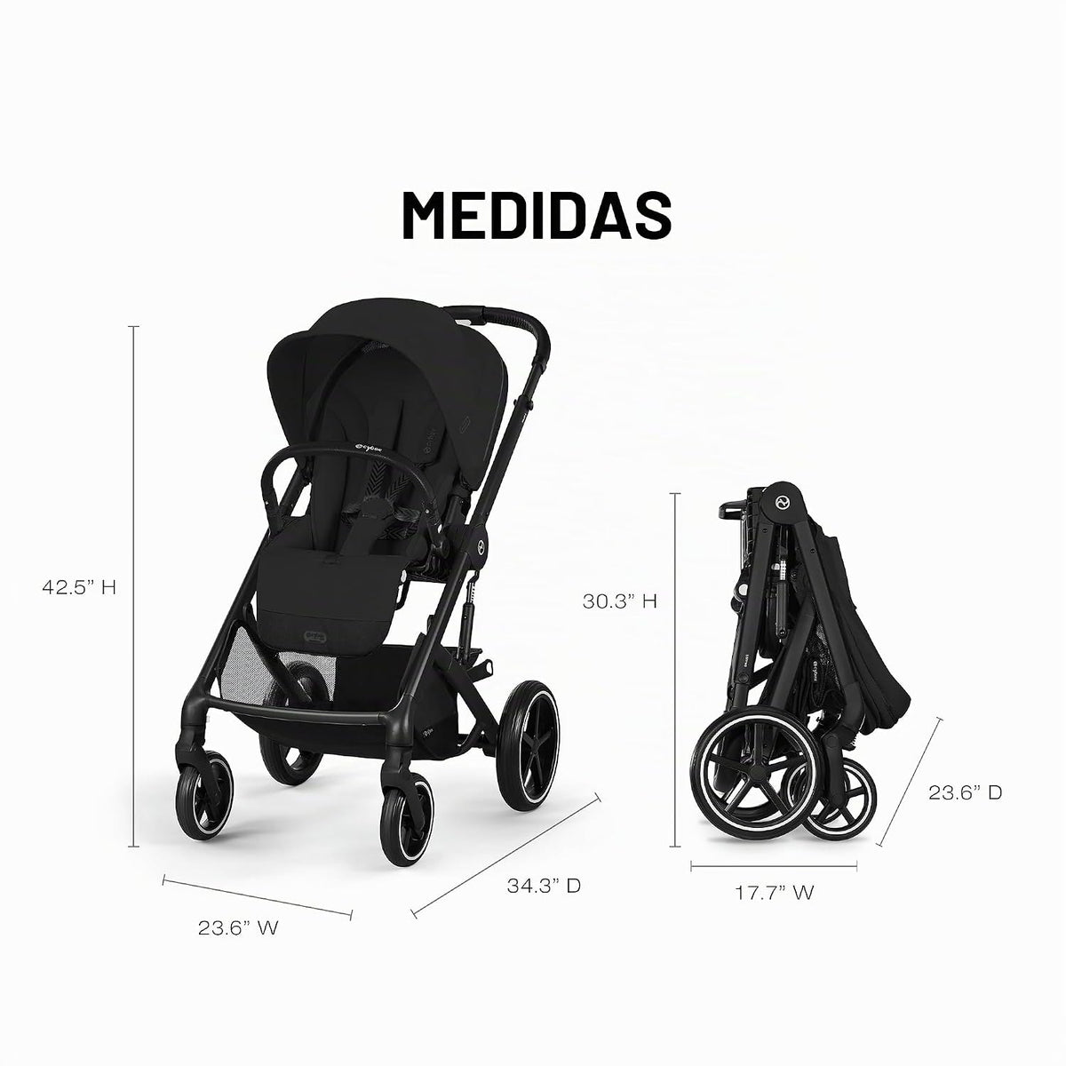 Cybex Balios S Lux - Cochecito de tamaño completo para bebés y niño...