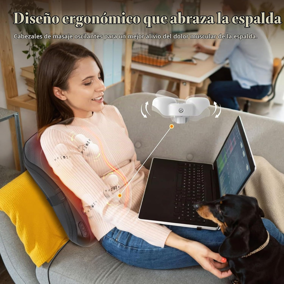 CuPiLo Masajeador de espalda Shiatsu con calor, HSA elegible para F...