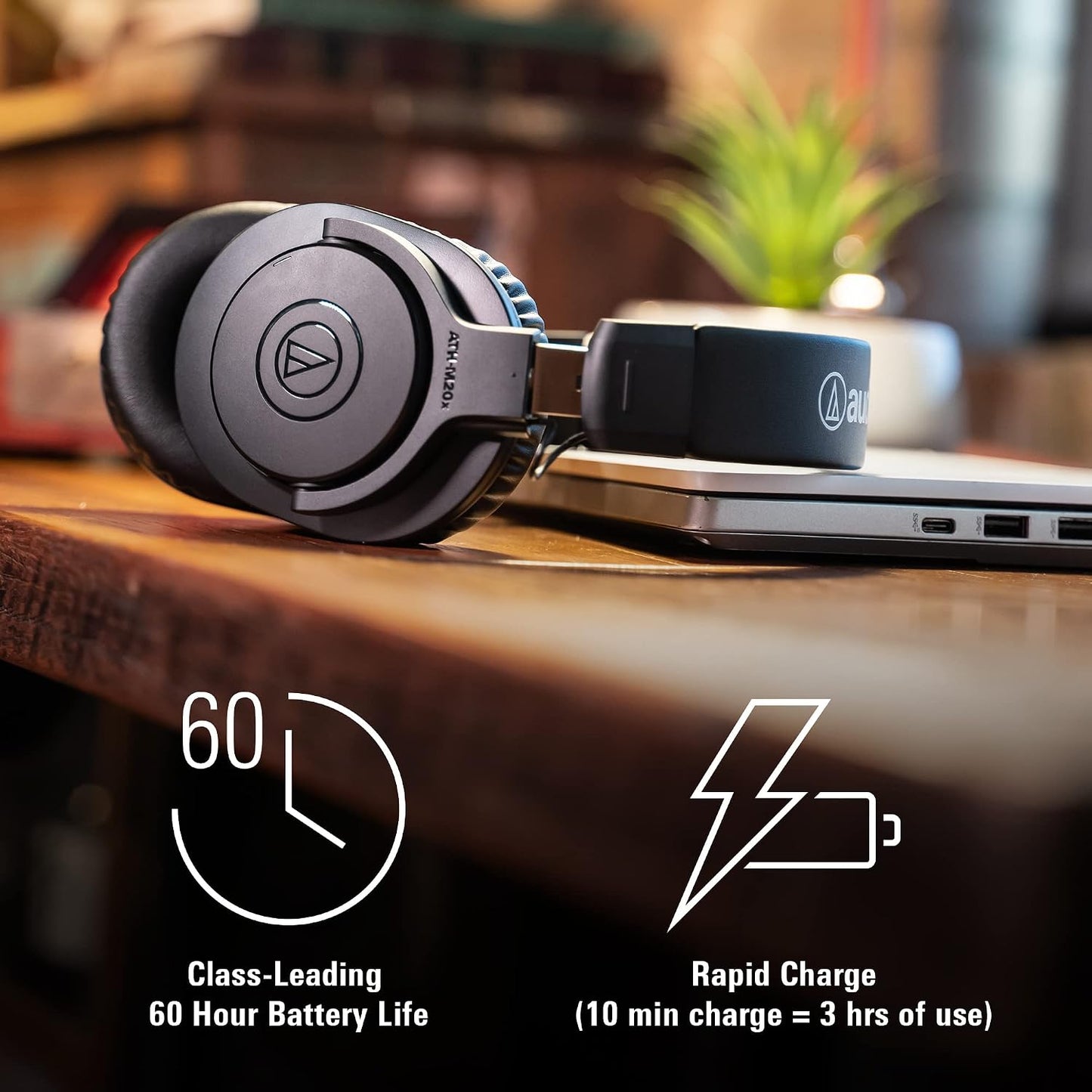 Audio-Technica ATH-M20xBT Auriculares inalámbricos sobre la oreja,...