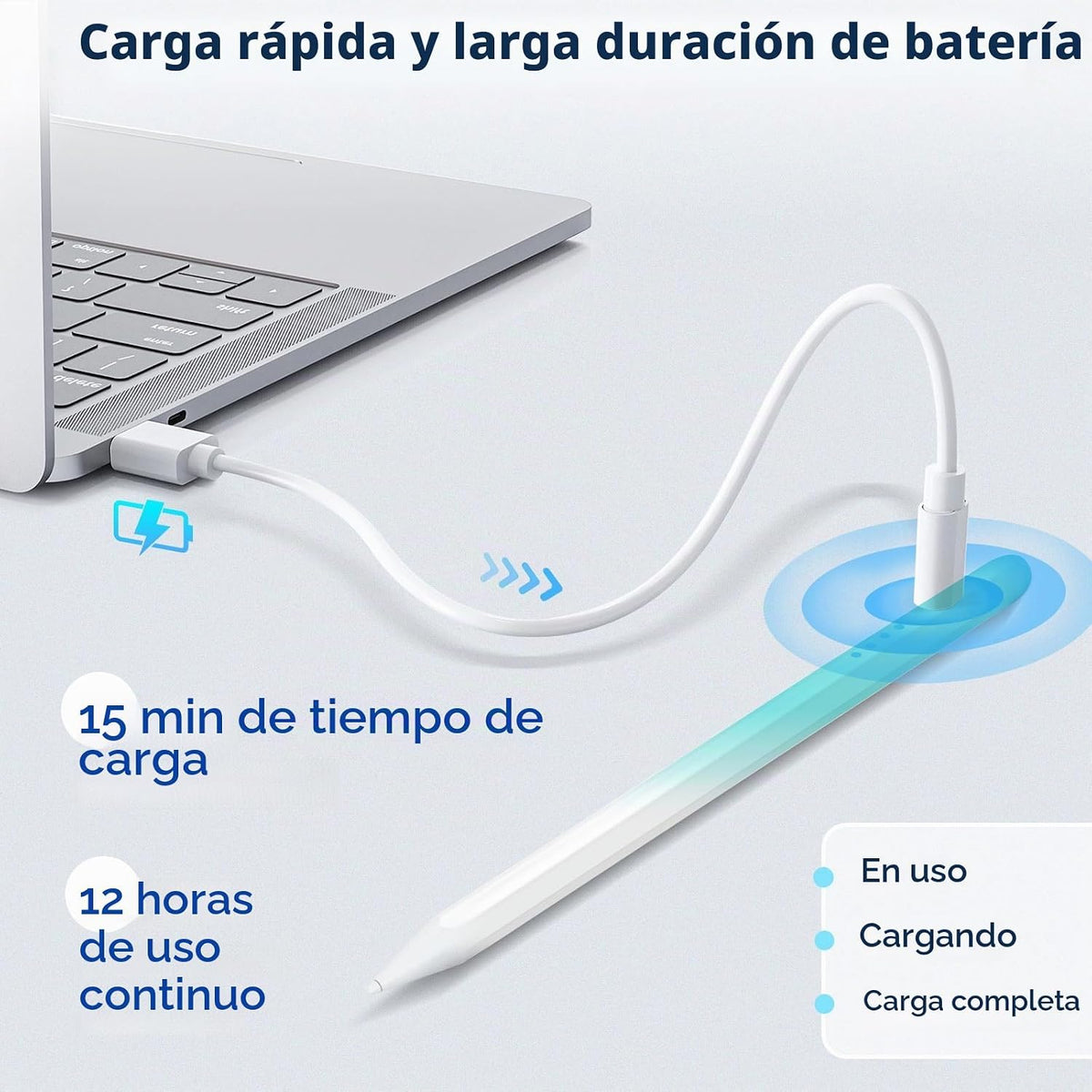 Lápiz óptico para iPad 2018-2026, lápiz capacitivo para iPad de car...