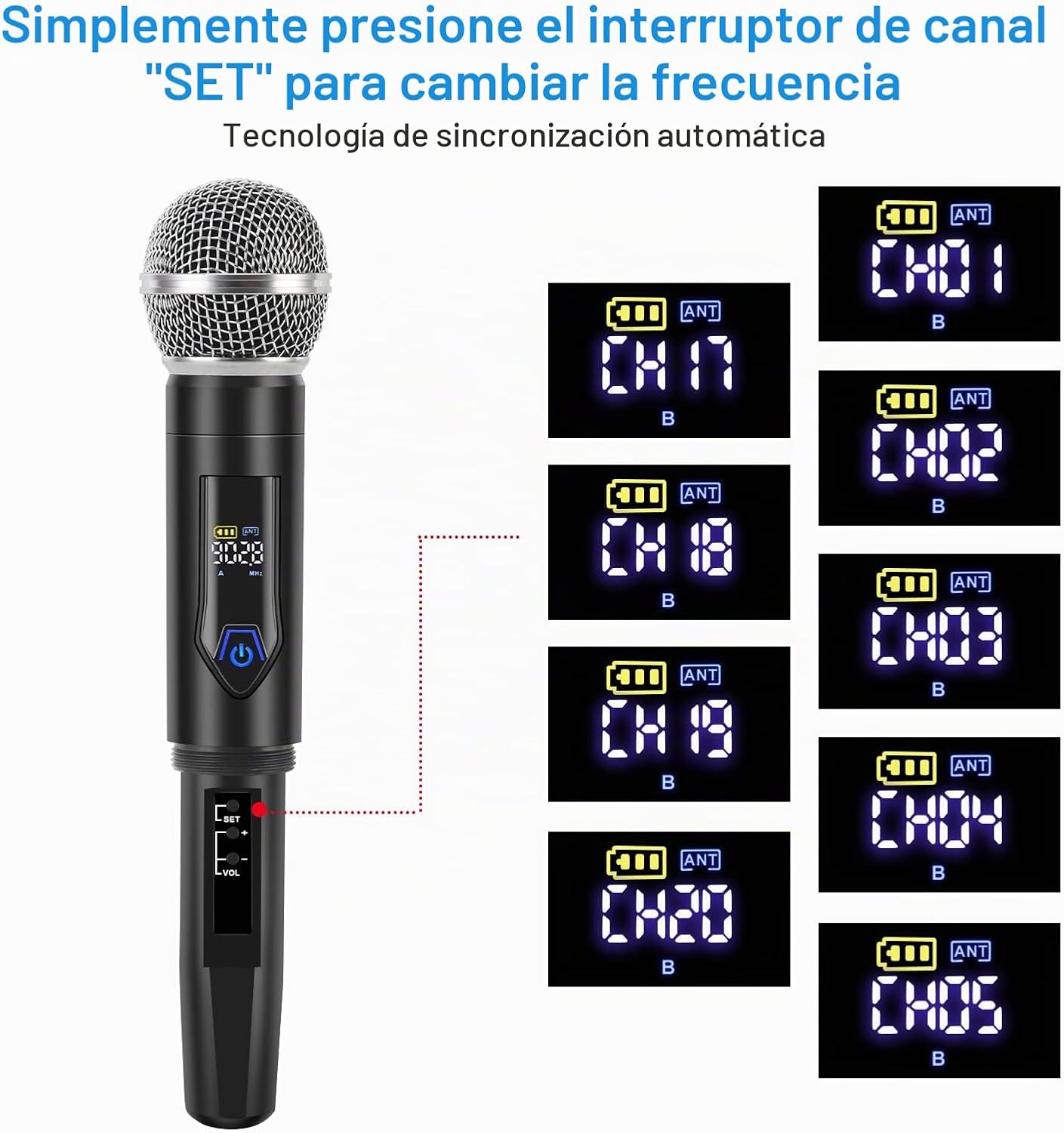 GUDEHOLO Sistema de Micrófono Inalámbrico con Estuche, Micrófono In...