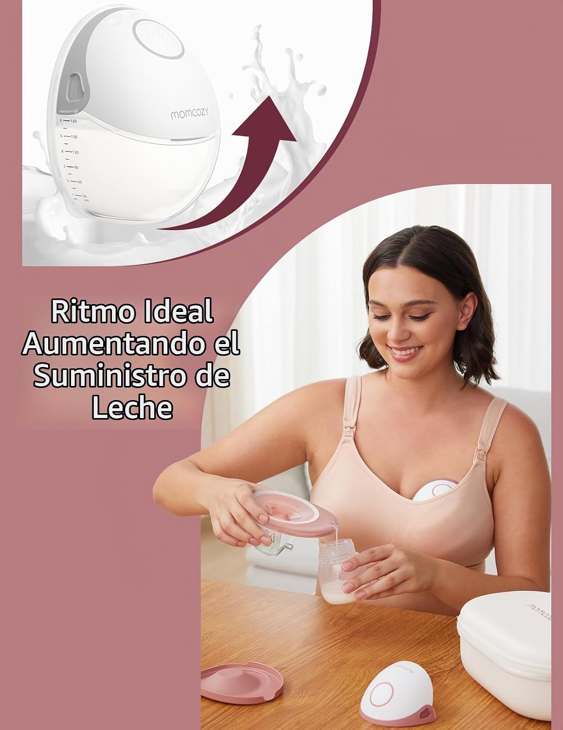 Momcozy - Extractor de leche manos libres Mobile Style, M6, portáti...