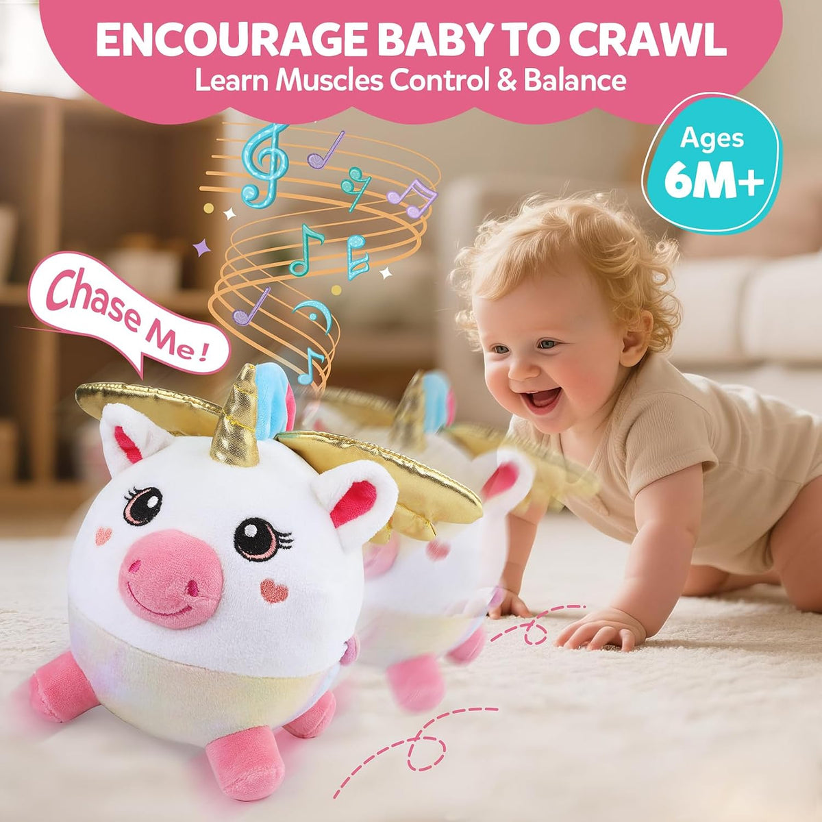 CuteZone Juguetes para bebés de 6 a 12 meses - Juguete musical de u...