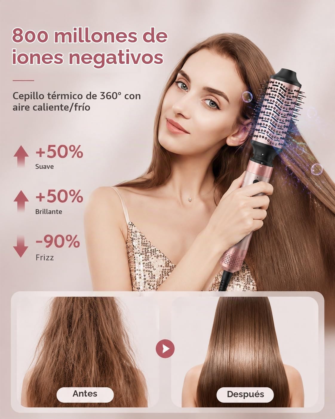 Brightup Air Styler 5 en 1, cepillo secador de pelo de alta velocid...
