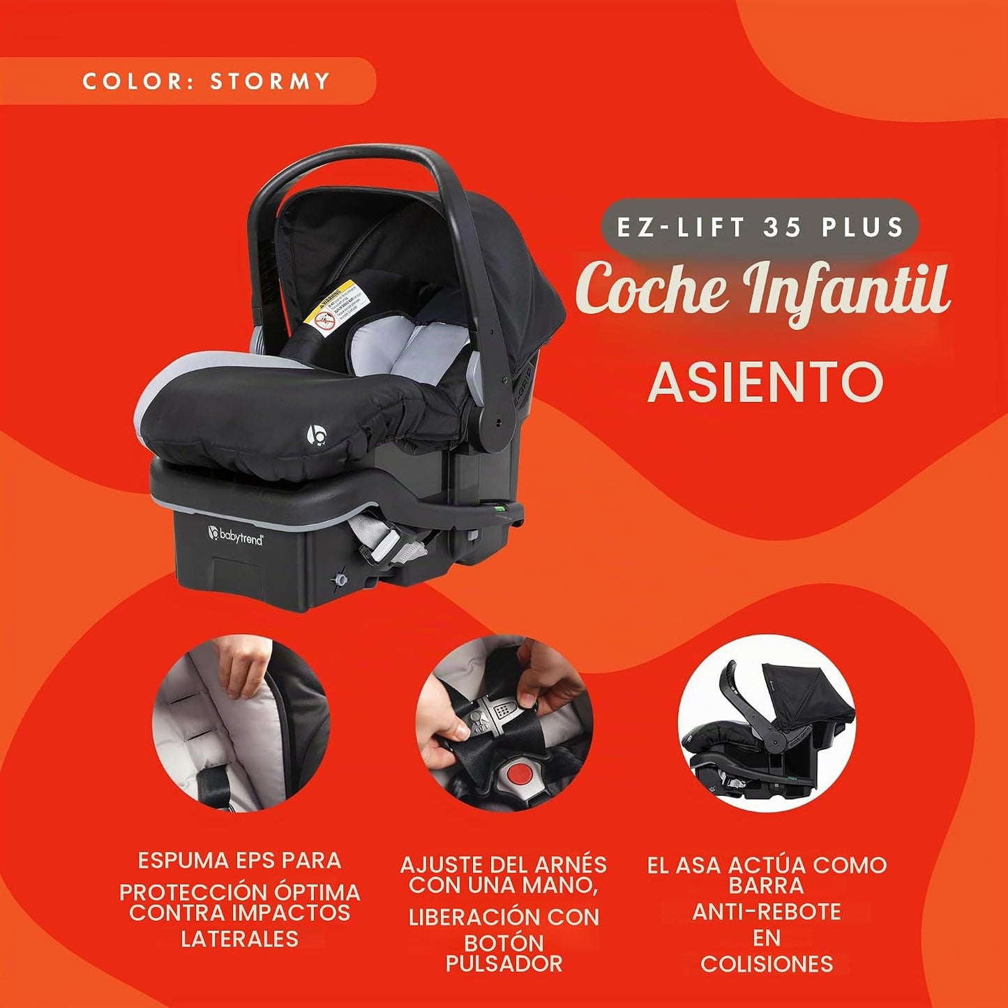 Baby Trend EZ Lift 35 Plus Asiento de coche infantil ergonómico, li...