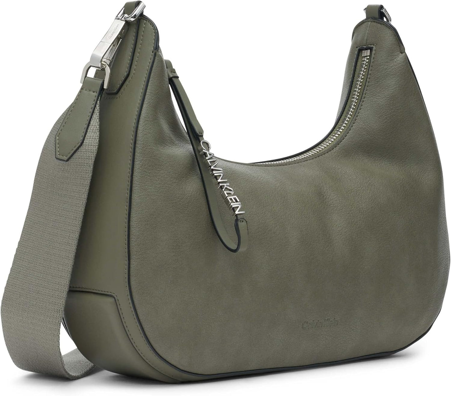 Calvin Klein Bolso de hombro Hobo con cremallera superior de arcilla