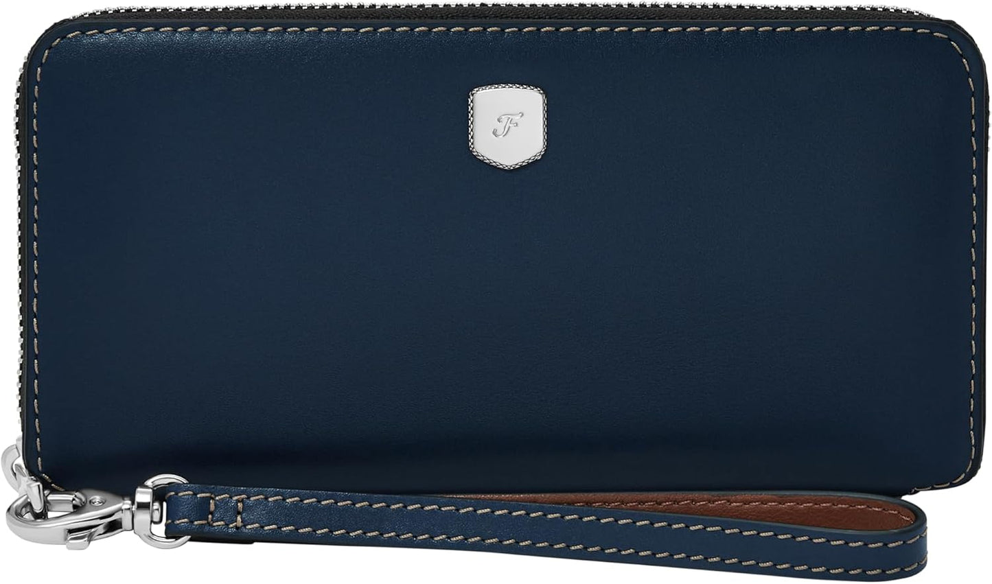 Fossil Lennox - Cartera de piel con cremallera alrededor para mujer...