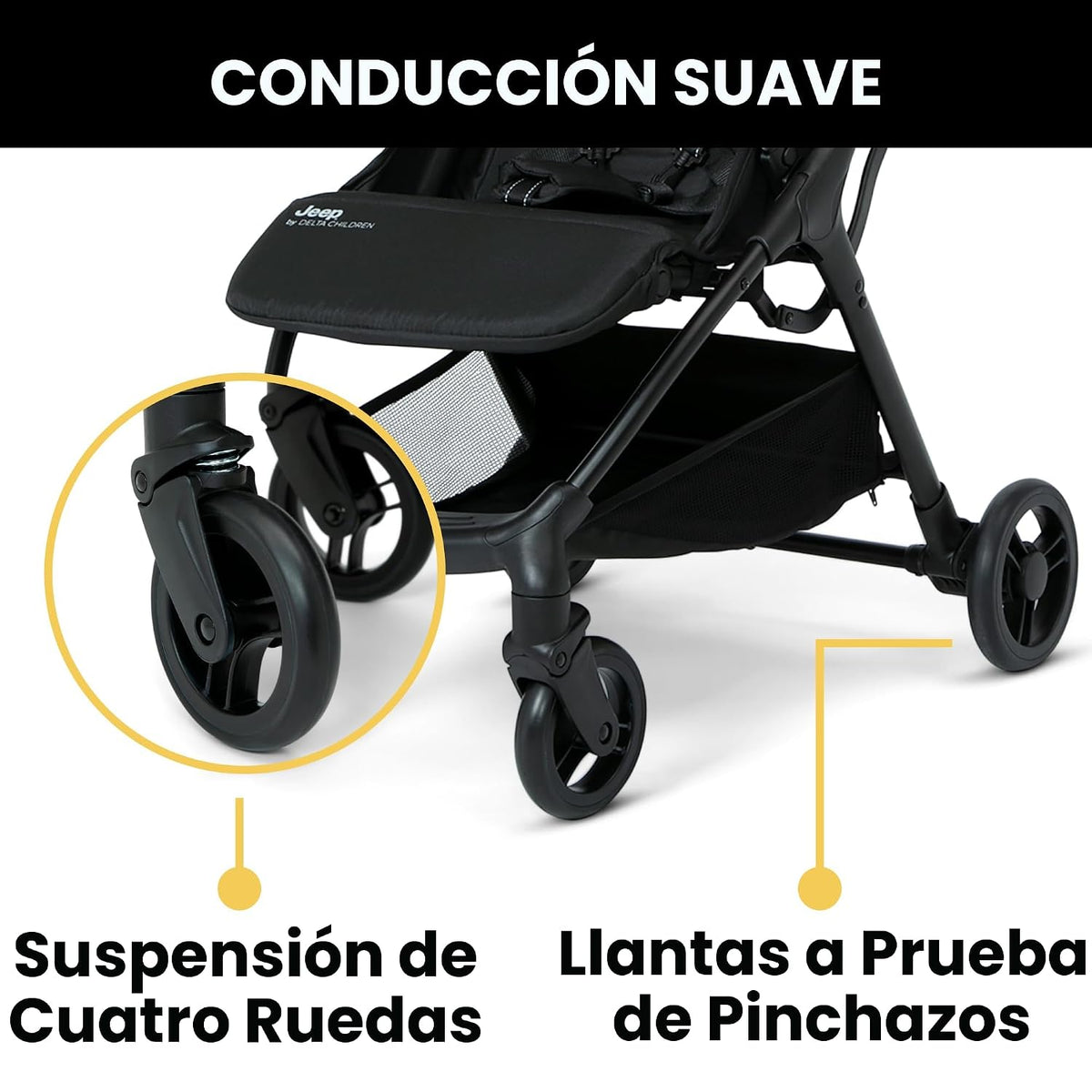 Delta Children Greenguard Gold - Cochecito de viaje compacto Jeep A...