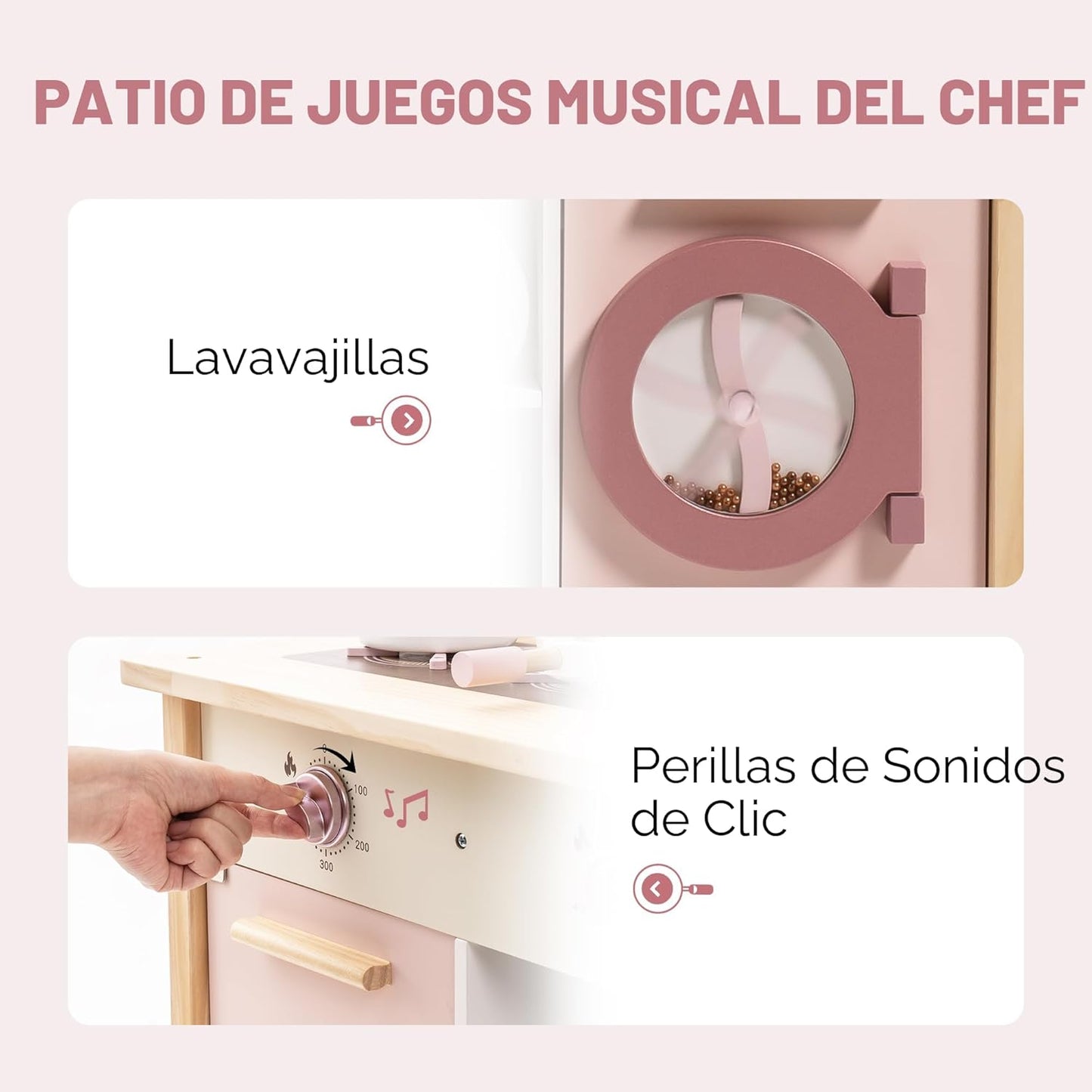 ROBUD Cocina de Juego para Niños Pequeños, Cocina de Juego de Mader...