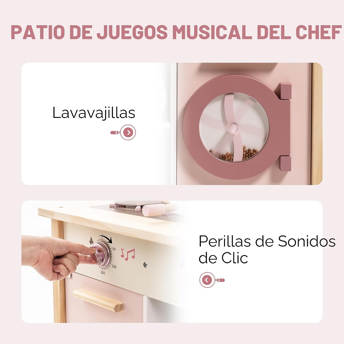 ROBOTIME Juego de cocina de madera, juego de cocina de juego de sim...