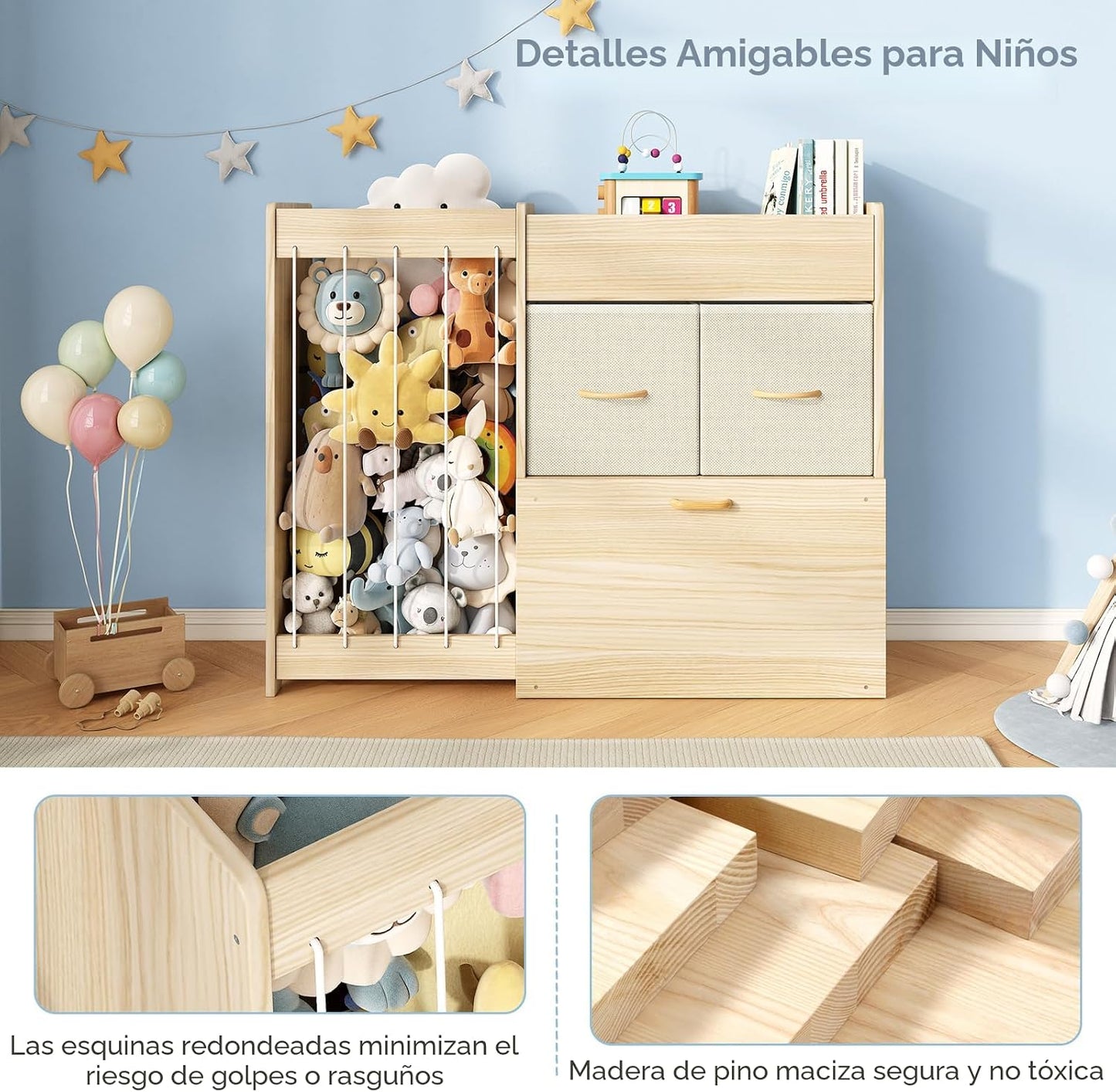 EXPERLAM Organizador de almacenamiento de juguetes con soporte para...