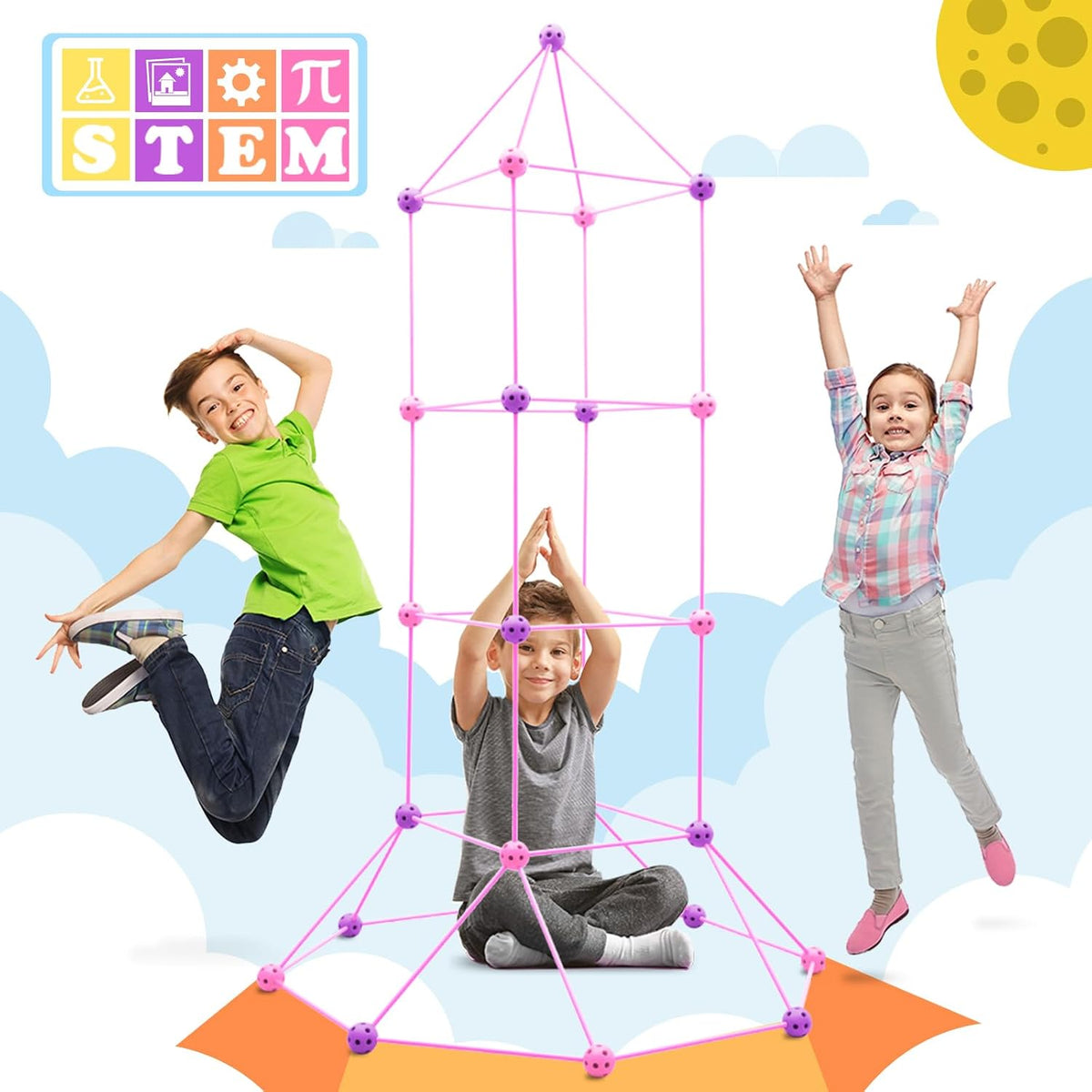 Kit de construcción de fortalezas para niños, 120 piezas, juguetes...