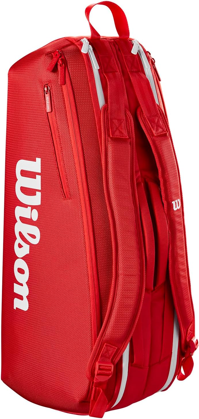 Wilson 2025 Super Tour - Bolsas para raquetas de tenis rojas - Rojo...