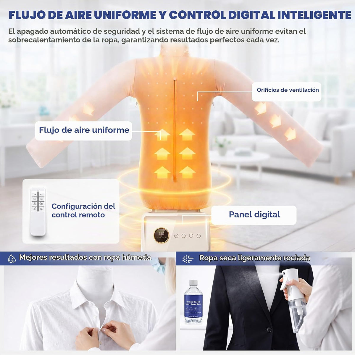 Airoflux - Máquina de planchar automática, removedor de arrugas por...