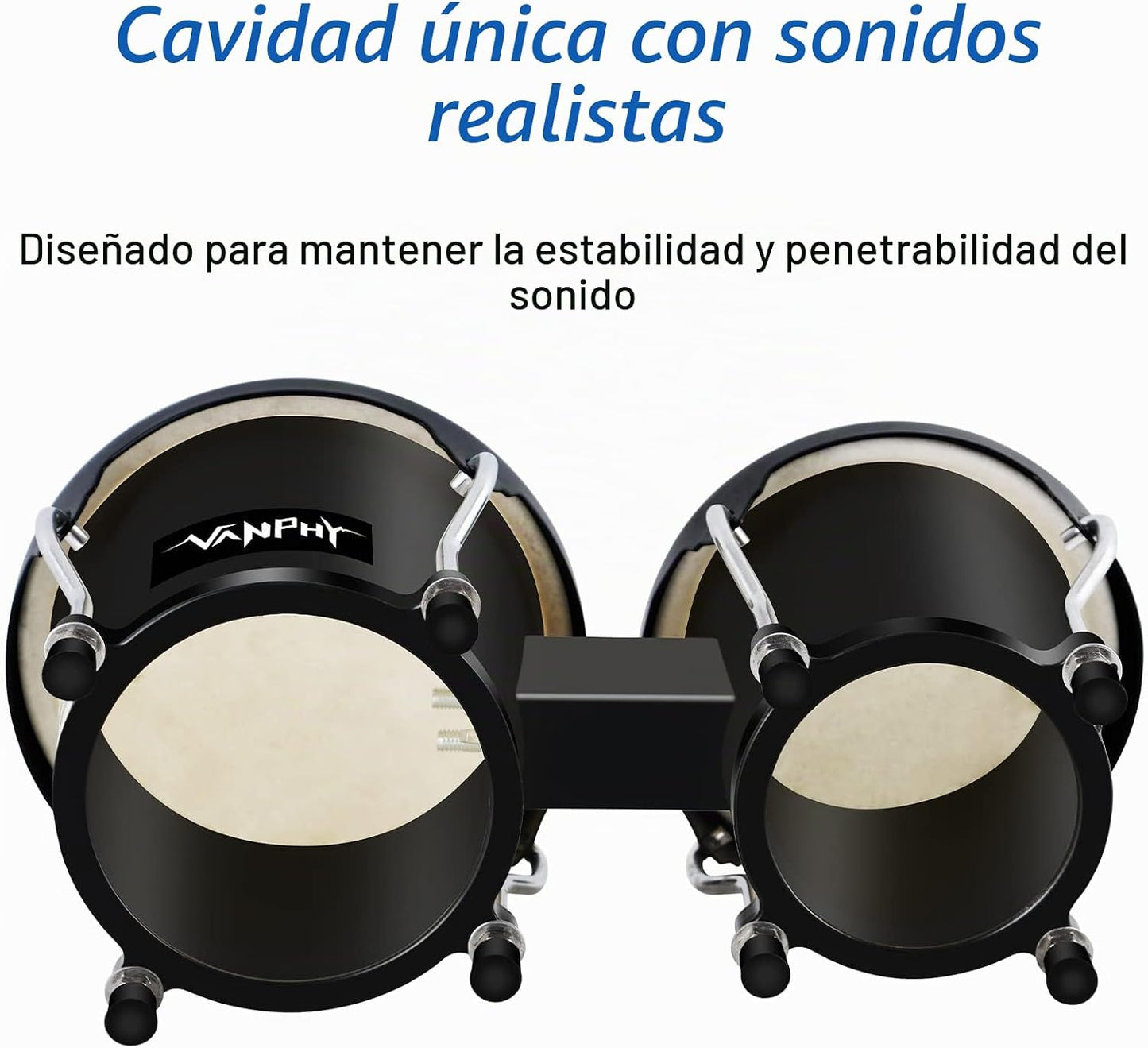VANPHY Juego de Bongós de 4'' y 5'' para Adultos Pr...