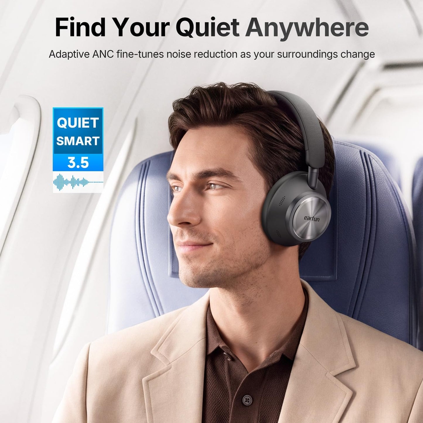 EarFun Wave Pro X Hybrid ANC Auriculares inalámbricos sobre la orej...