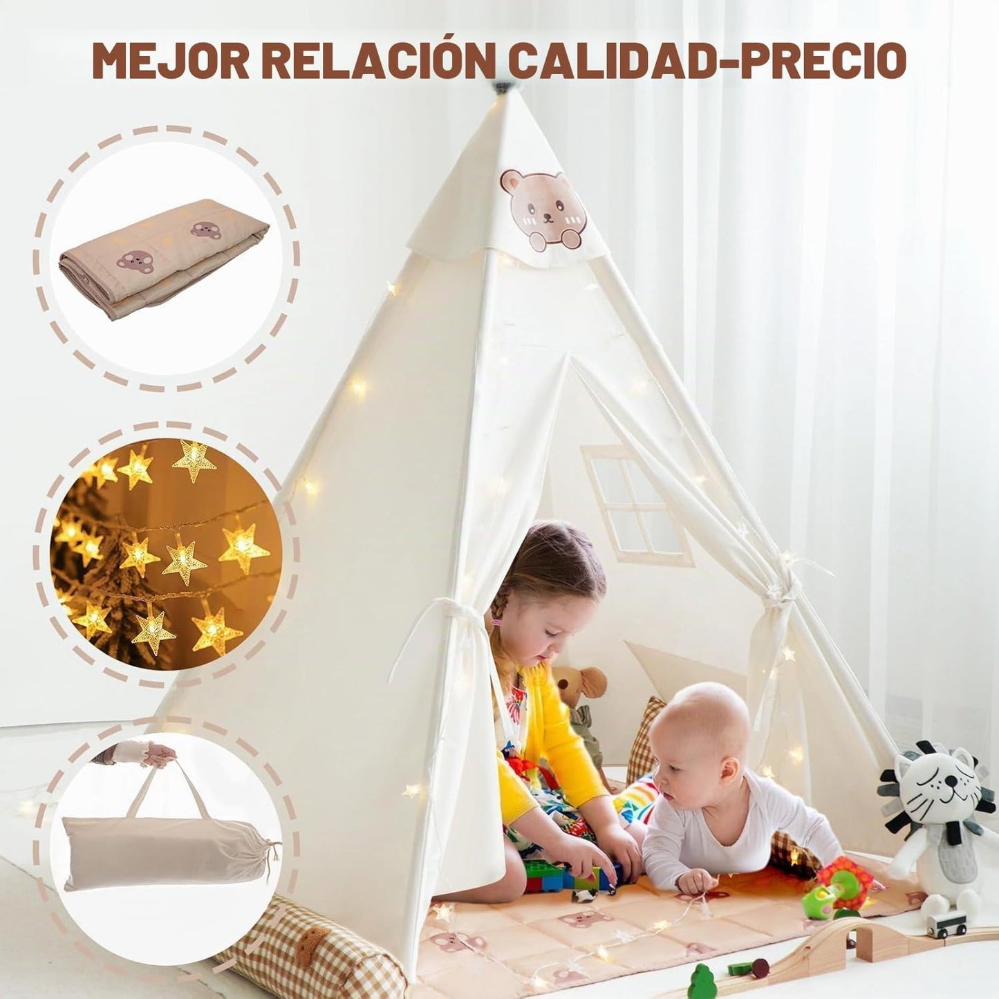 Tienda de campaña tipi RongFa para niños - Tienda de campaña portát...