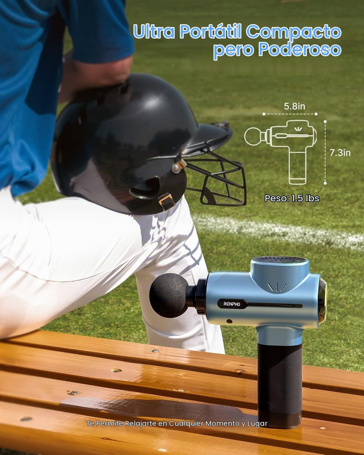 RENPHO Pistola de masaje activa, masajeador de espalda de percusión...
