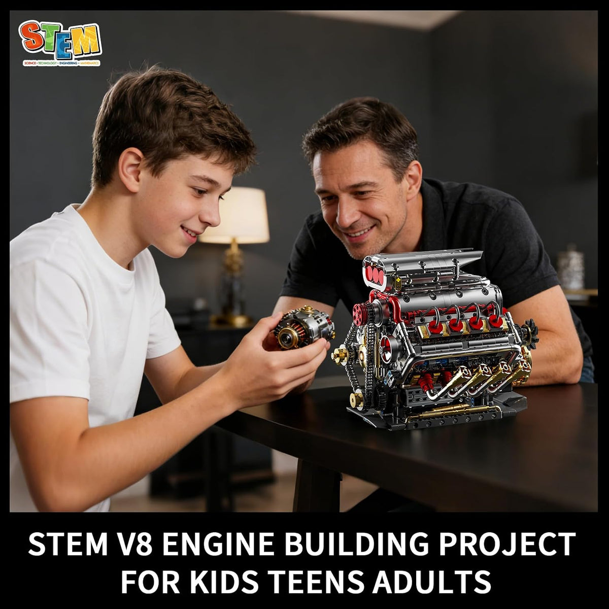 BseSparklion V8 Kit de modelo de motor que funciona, juego de const...