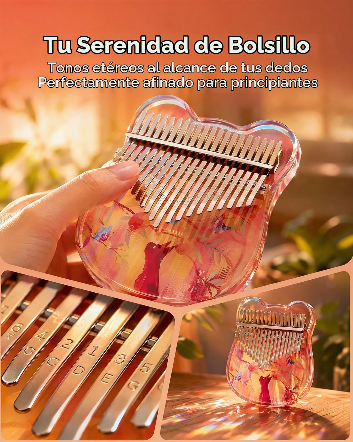 Stormee Kalimba - Piano de pulgar con 21 teclas, instrumento musica...