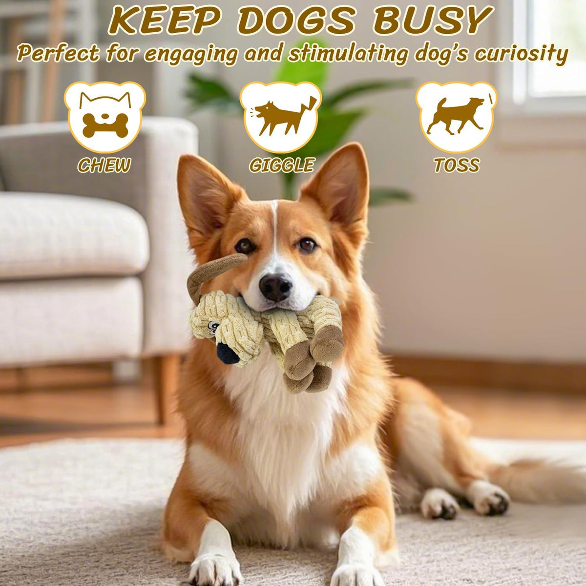 MeetYooo Juguetes de peluche chirriantes para perros, juguete para...