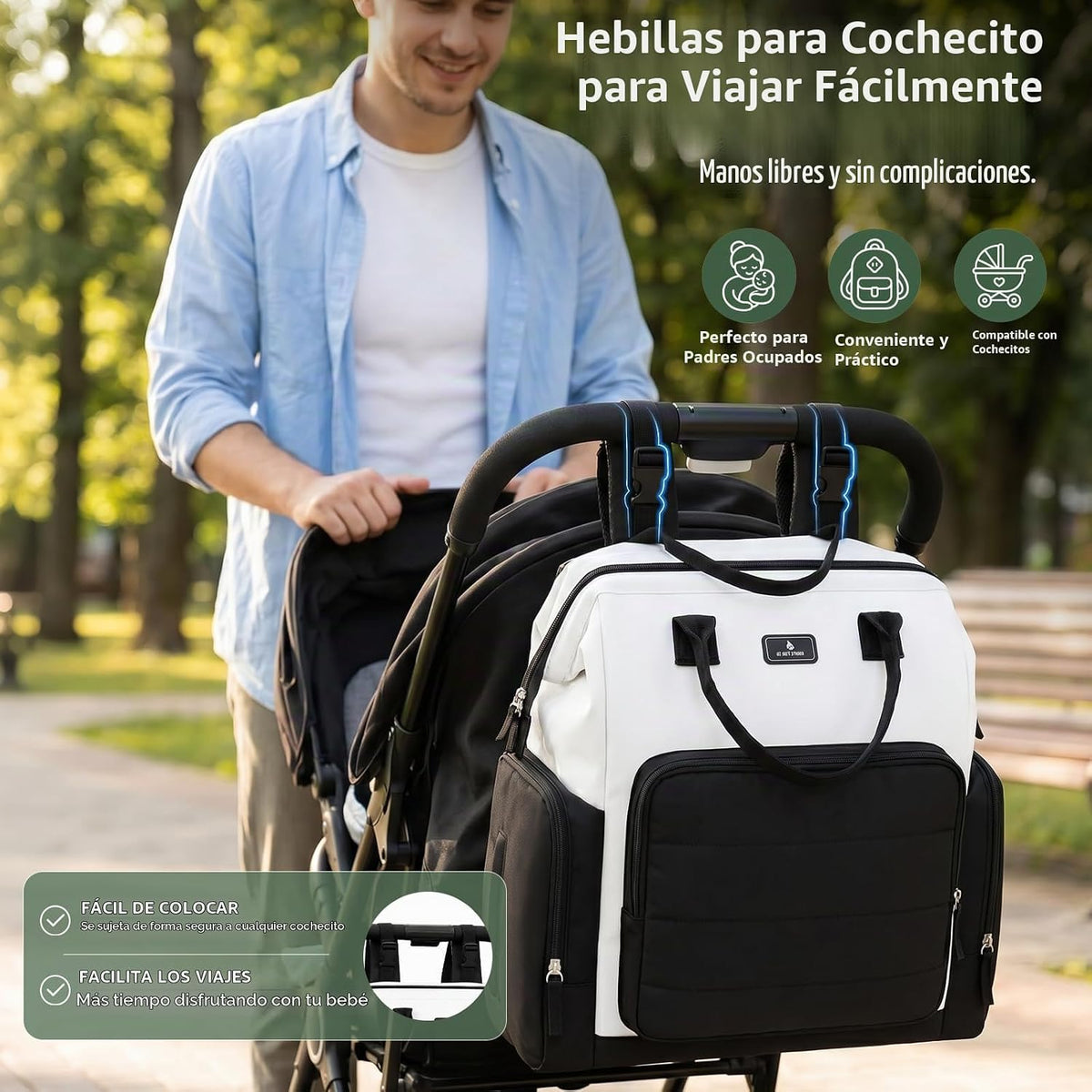 Heatvelle Mochila para pañales con bolsa calentadora de biberones p...