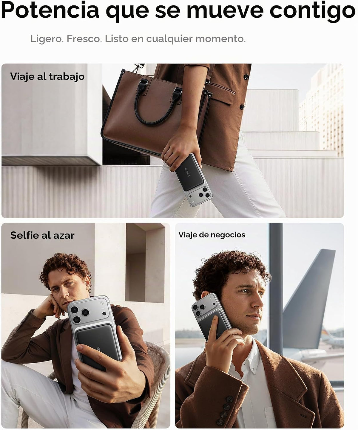 Baseus Picogo AM71 Ultra Slim 10000mAh Qi2.2 Power Bank, cargador p...