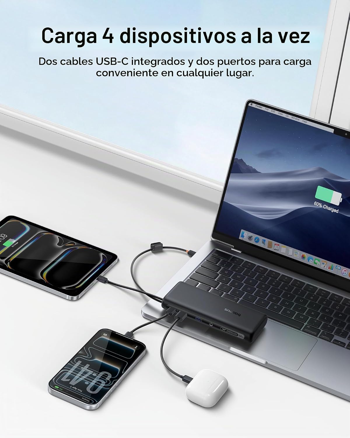 Baseus Banco de energía de 100 W, 20000 mAh, cargador portátil para...
