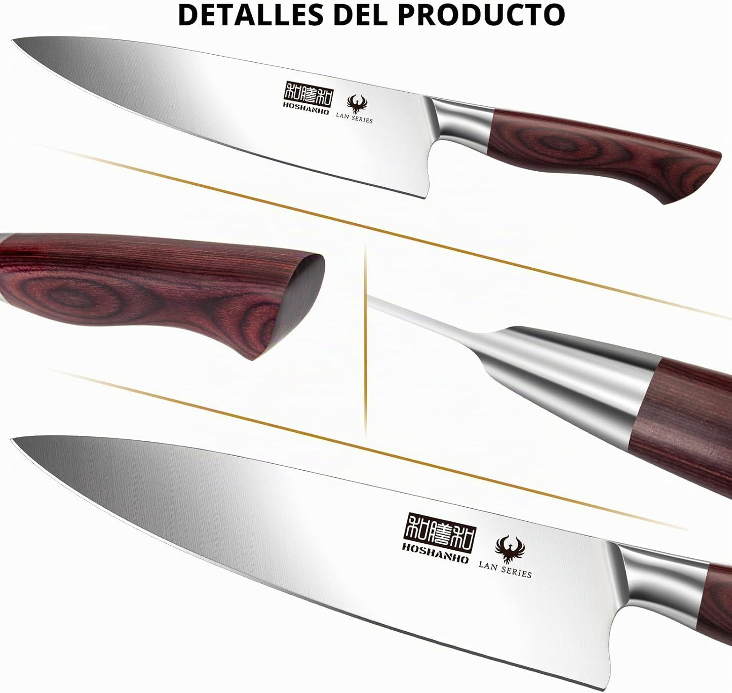 HOSHANHO Juego de 18 cuchillos de cocina, cuchillos de chef afilado...