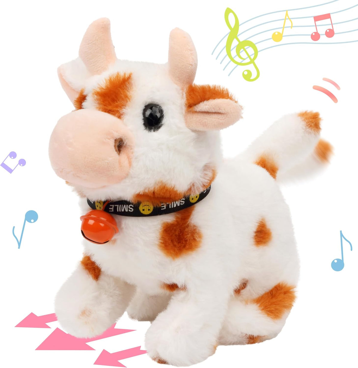 Hopearl Vaca caminante interactiva de peluche electrónico diario de...