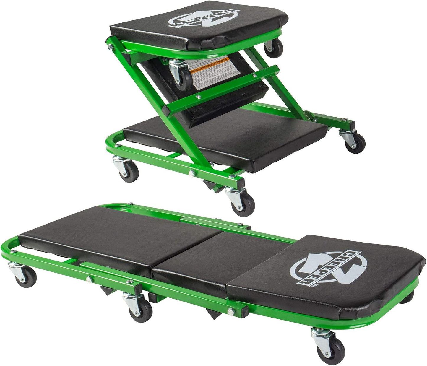 Pro-LifT C-2036DG - Camilla para mecánicos negra\/verde, 300 libras
