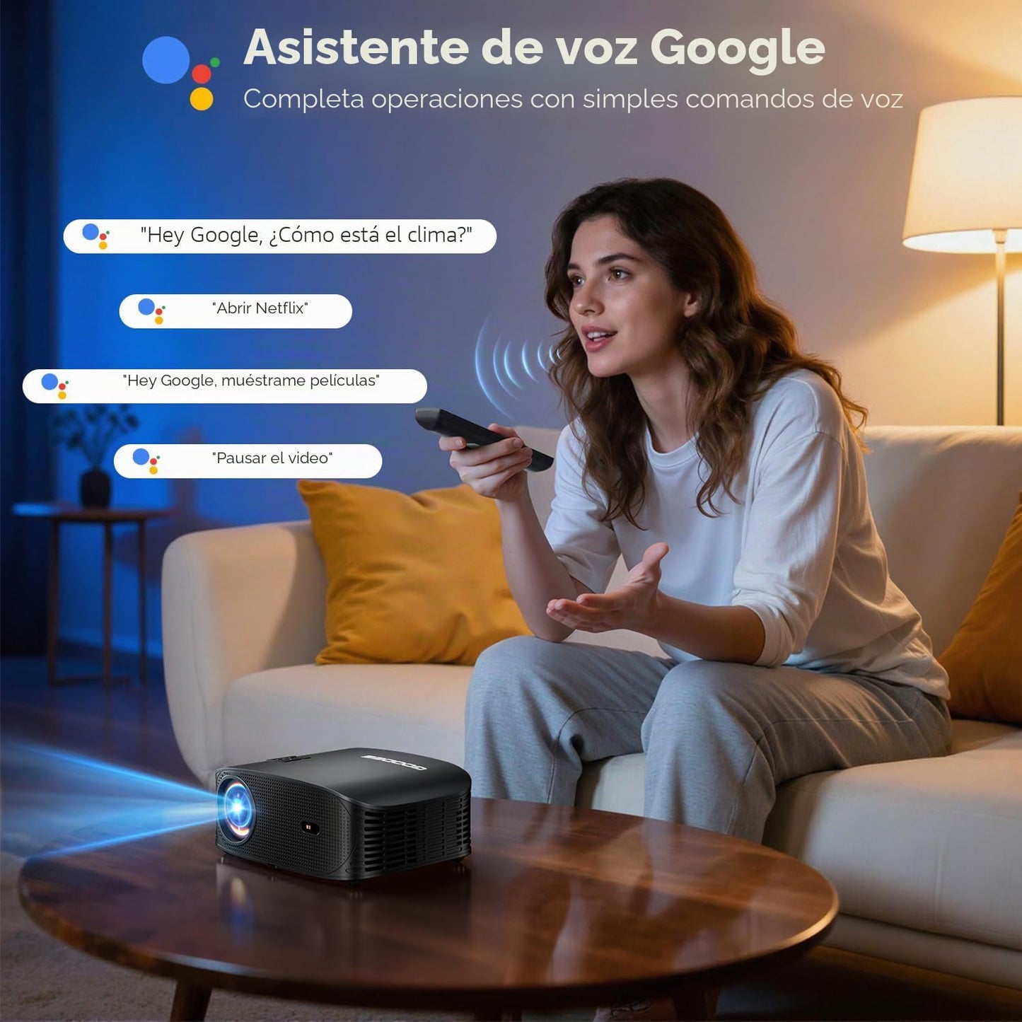 Mini proyector GOODEE [Google TV con licencia oficial] Aplicaciones...