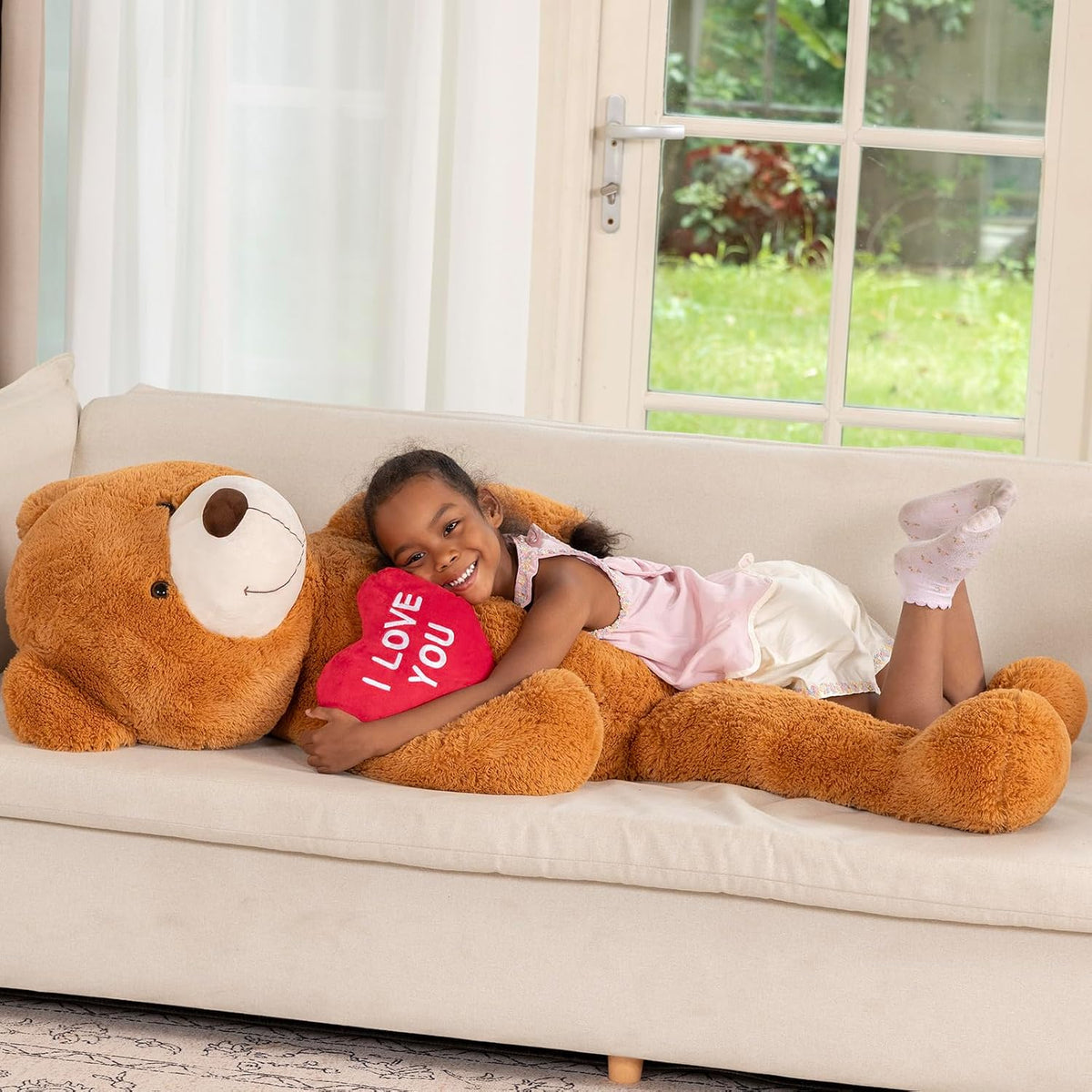 MaoGoLan Oso de peluche grande de 4.3 pies, peluche gigante de cora...
