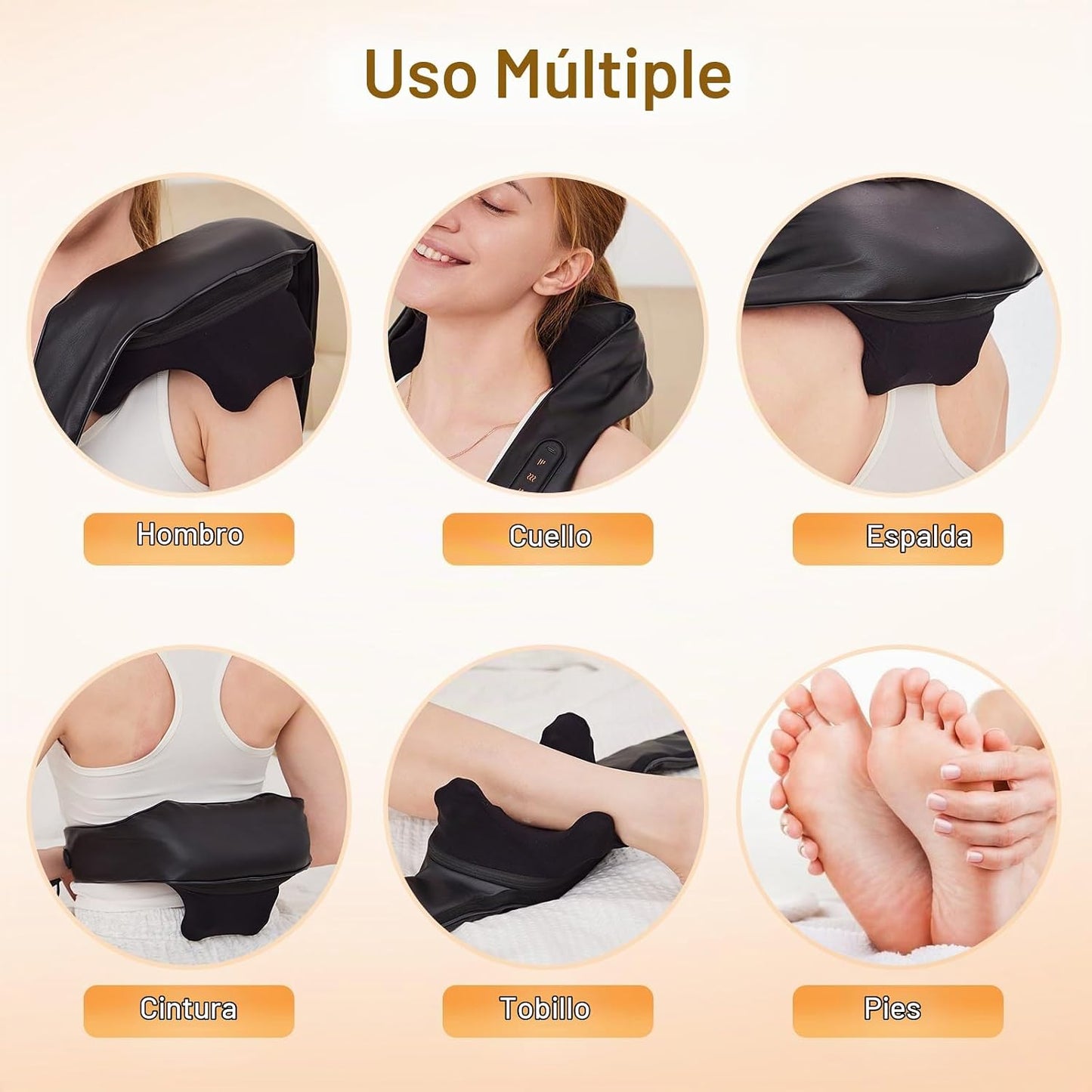ETBOBDE Masajeador de cuello con calor inalámbrico para aliviar el...