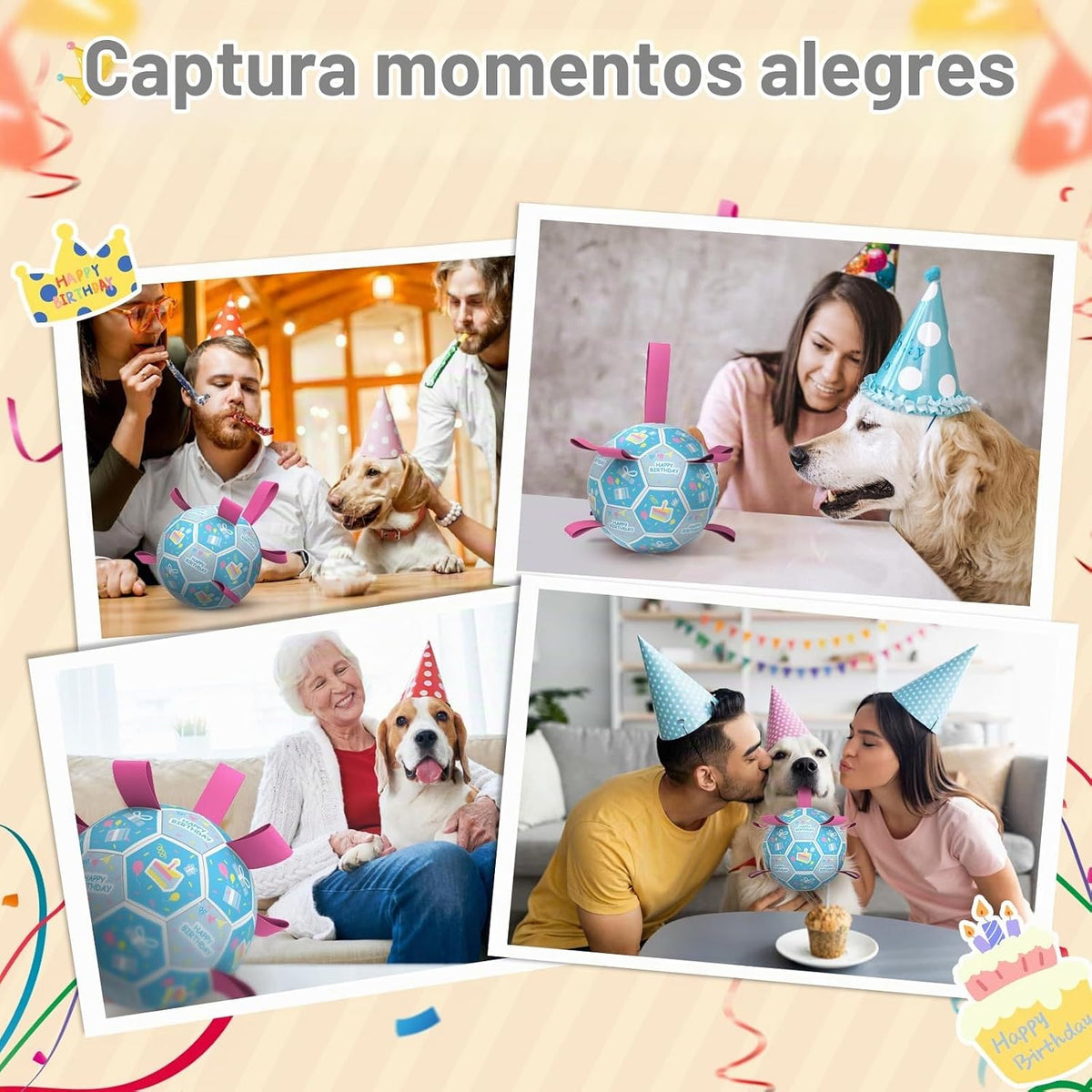 QDAN Juguetes de cumpleaños para perros, regalos de cumpleaños para...